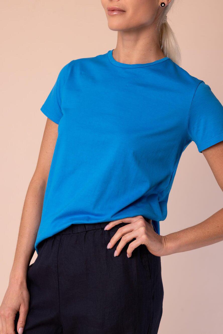 Aspesi Womens Crew Neck Tee Shirt in Sky Blue S